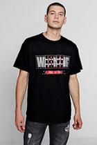 Boohoo Lo Fi Warning Print Oversized T-shirt