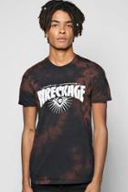 Boohoo Rock Print Tie Dye T Shirt Stone