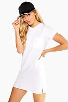 Boohoo Katey Crepe Pocket Side Split Shift Dress