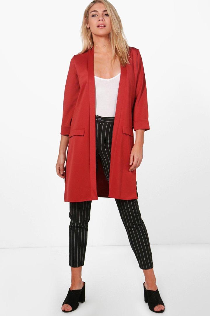 Boohoo Alice Pocket Duster Coat Spice