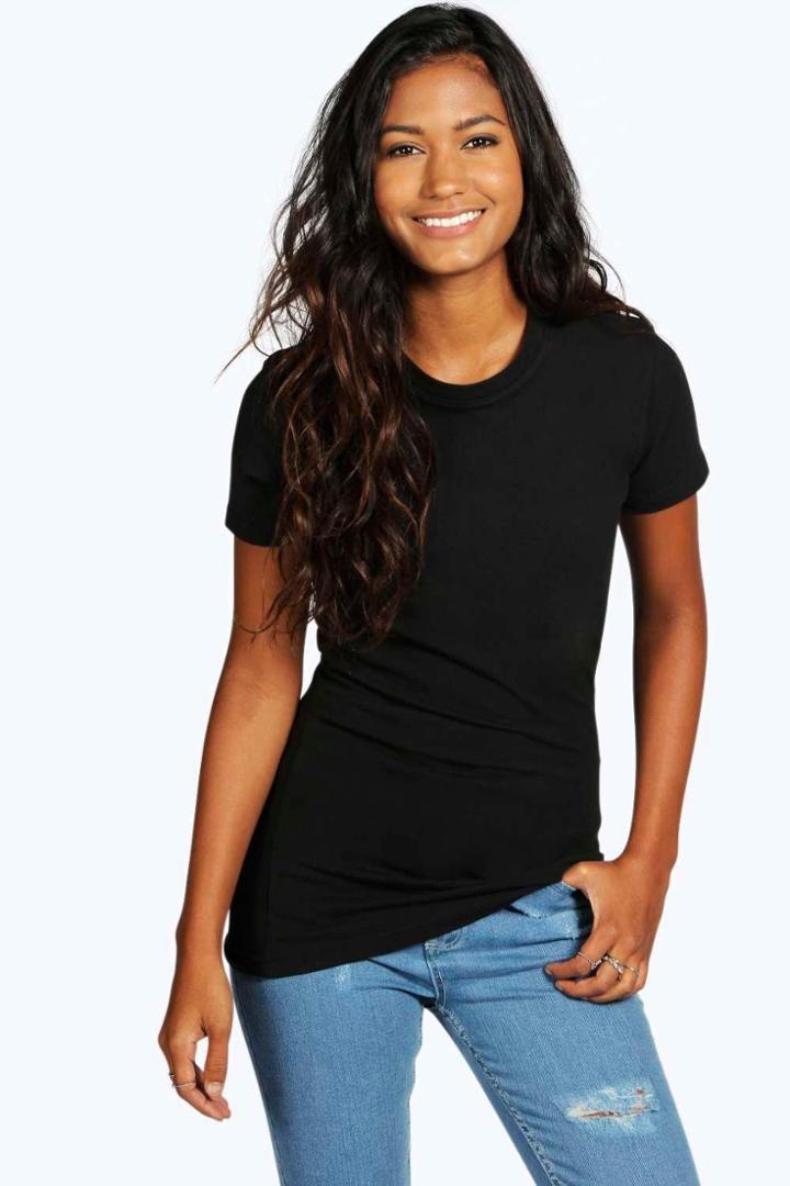 Boohoo Sophie Basic Crew Neck T-shirt Black