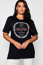 Boohoo Plus Now Or Never Slogan T-shirt