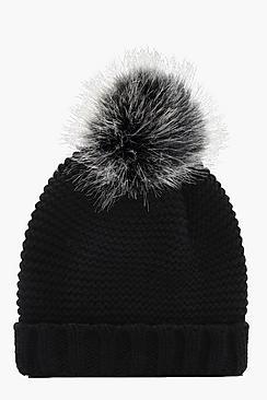 Boohoo Chunky Knit Contrast Beanie