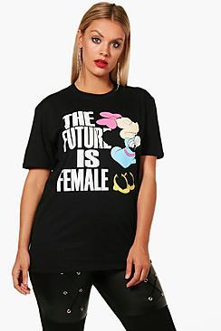 Boohoo Plus Nina Disney The Future Is Female Minnie Tee