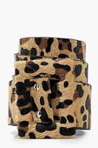 Boohoo Wide Self Buckle Leopard Belt