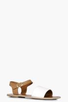 Boohoo Rosie Leather Two Part Ankle Strap Sandal Tan