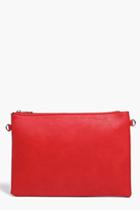 Boohoo Molly Zip Top Clutch Bag Red