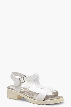 Boohoo T Bar Cleated Sandals