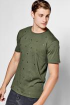 Boohoo Skull Studd T Shirt Khaki