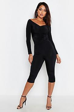 Boohoo Slinky Ruched Detail Leggings