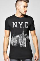 Boohoo Longline Nyc T Shirt Black