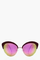 Boohoo Eliza Revo Lense Contrast Cat Eye Sunglasses Purple