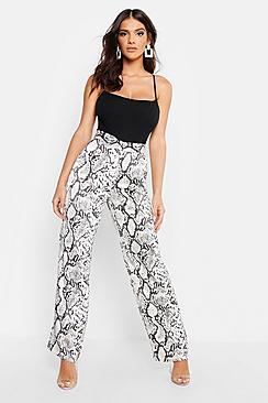 Boohoo Snake Print Satin Trouser