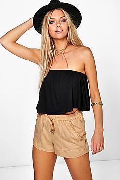 Boohoo Amanda Double Layer Frill Tube Top