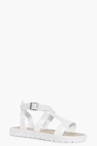 Boohoo Isabella Multi Strap Flat Cleated Sandal White