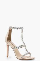 Boohoo Leah Patent Embellished Cage Sandals