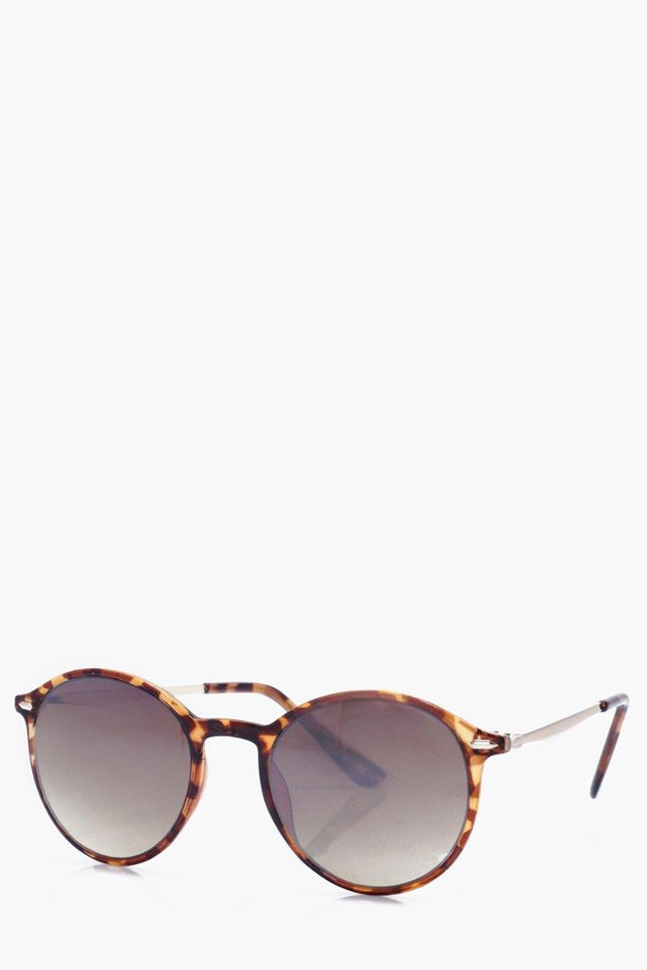 Boohoo Round Lense For Toise Shell Sunglasses Lense Brown