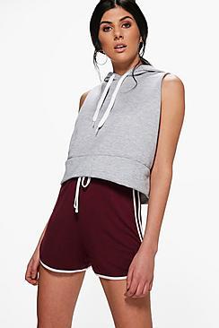 Boohoo Emily Contrast Jersey Runner Shorts