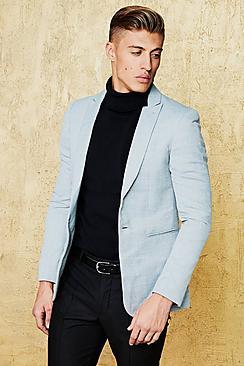 Boohoo Windowpane Check Skinny Fit Blazer