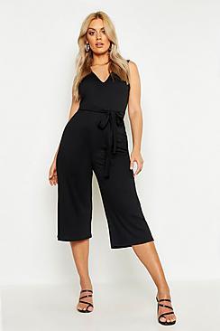 Boohoo Plus Jumbo Rib Culotte Jumpsuit