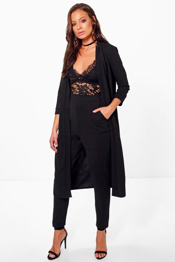 Boohoo Harriet Pocket Scuba Crepe Skinny Trouser Black