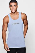 Boohoo Man Signature Embroidered Muscle Fit Vest