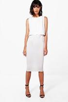 Boohoo Molly Crinkle Double Layer Dress