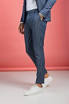 Boohoo Windowpane Check Skinny Fit Trouser