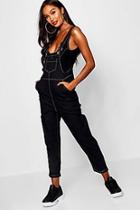 Boohoo Contrast Stitch Denim Overall