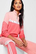 Boohoo Tonal Popper Stripe Track Top