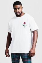 Boohoo Big And Tall Rose Print T-shirt