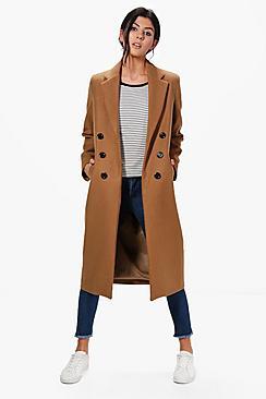 Boohoo Natalia Double Breasted Long Coat