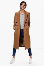 Boohoo Natalia Double Breasted Long Coat