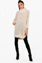 Boohoo Olivia Oversized Ladder Knit Jumper