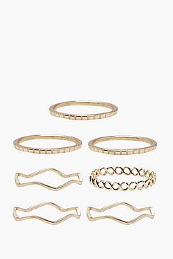 Boohoo Darcy Delicate Rings 7 Pack