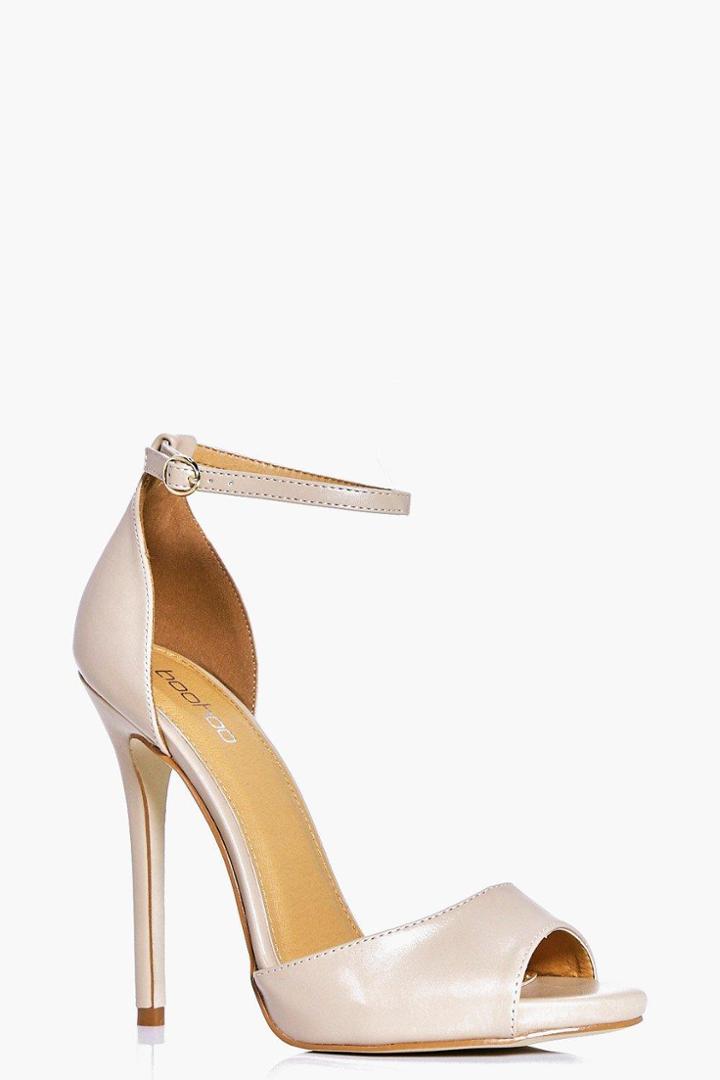 Boohoo Anna 2 Part Peeptoe Sandal Nude