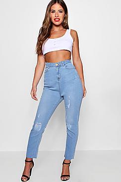 Boohoo Petite Esther Light Wash Boyfriend Jean