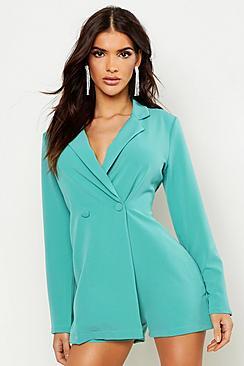 Boohoo Woven Blazer Playsuit