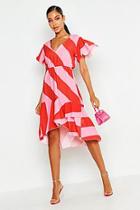 Boohoo Woven Stripe Midi Dress