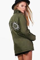 Boohoo Charlotte Sun & Moon Back Festival Jacket