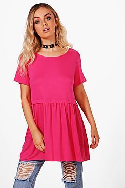 Boohoo Helena Ruffle Hem T-shirt