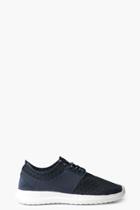Boohoo Bubble Mesh Lace Up Trainers Navy