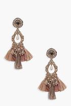 Boohoo Ivy Statement Diamante Tassel Earrings