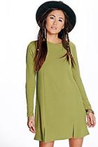 Boohoo Naira Cut Out Hem Crepe Shift Dress