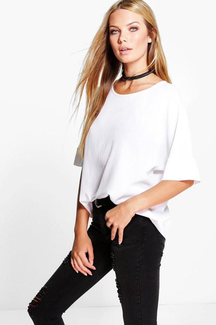 Boohoo Grace Woven T-shirt White