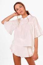 Boohoo Aria Peace Embellished Swing Top