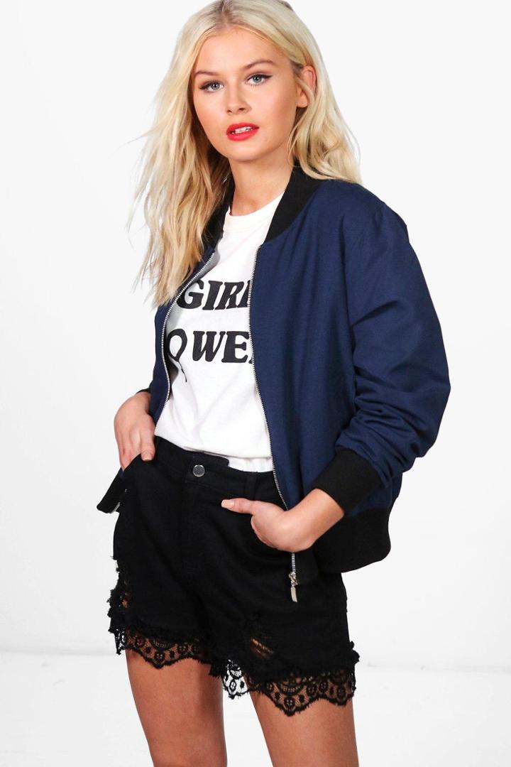 Boohoo Anna Lightweight Ma1 Bomber Navy