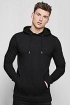 Boohoo Muscle Fit Long Line Fleece Hoodie