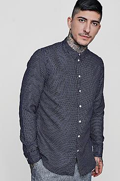 Boohoo All Over Star Print Long Sleeve Shirt