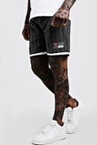 Boohoo Herringbone Jacquard Shorts With Sports Tape Detail